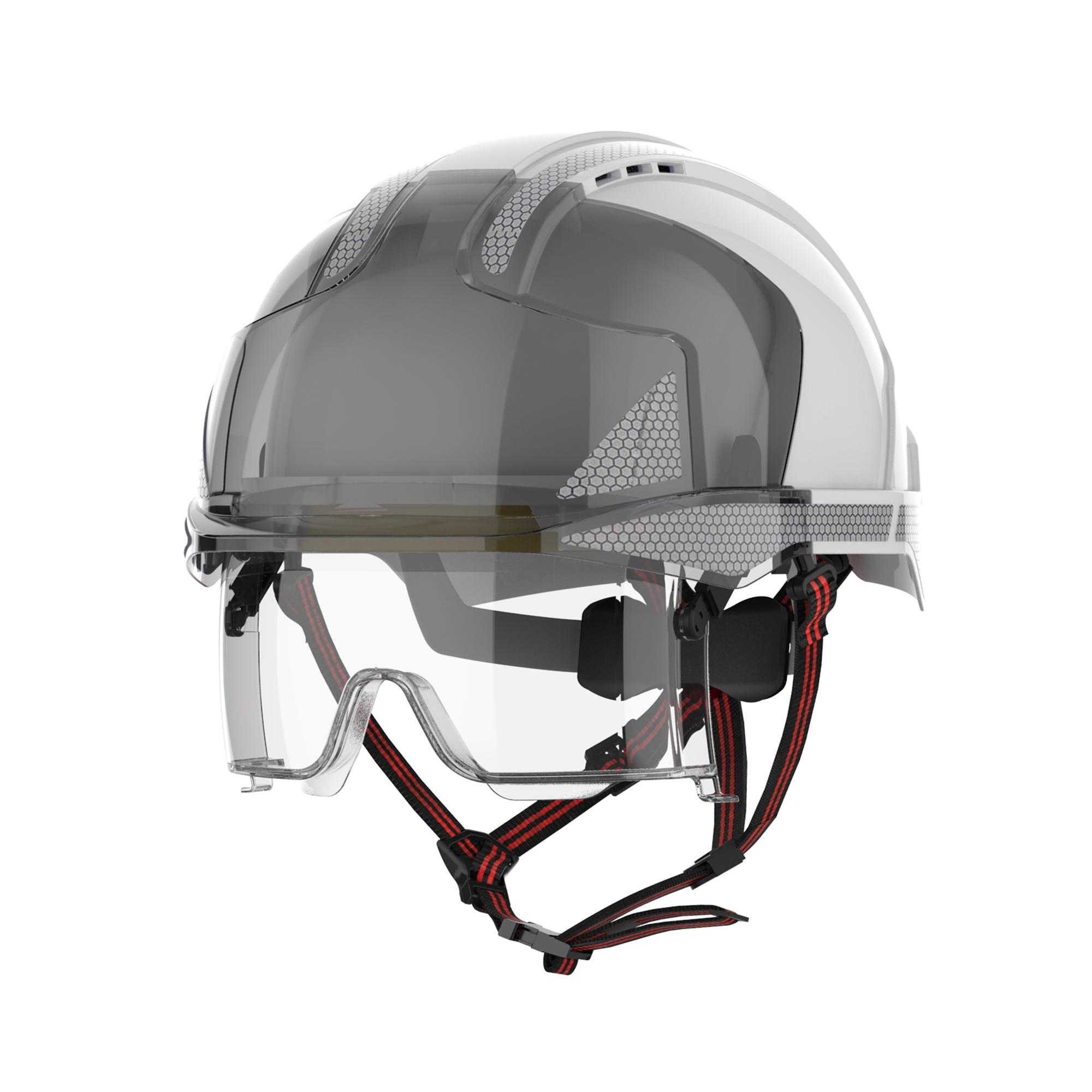 JSP EVO White Safety Helmet with Chin Strap, AdjustableVentilated