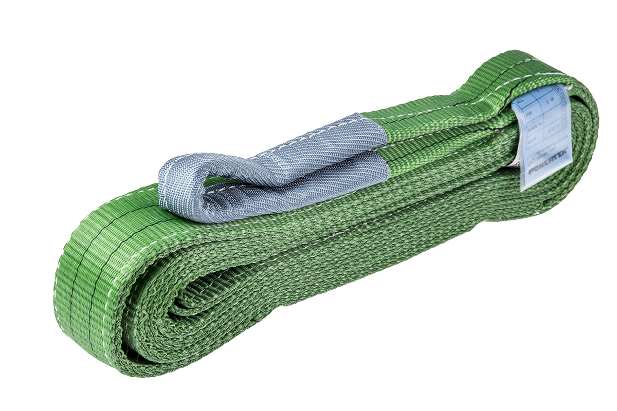 RS PRO 5m Green Lifting Sling Webbing, 2t