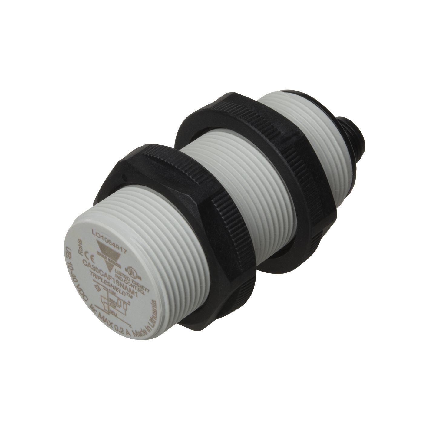 Carlo Gavazzi Capacitive Threaded Barrel Proximity Sensor, M30, 16 mm Detection, PNP NO+NC, 10 → 40 V dc