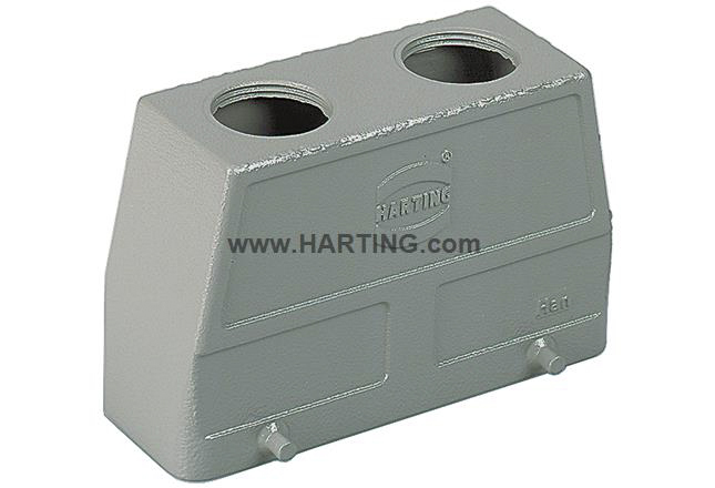 HARTING Han B Heavy Duty Power Connector Hood, PG 29 x 2 Thread, Top Entry