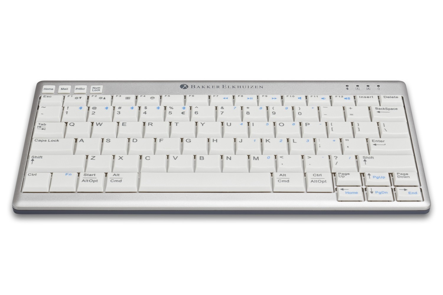 Bakker Elkhuizen BNEU950WUK Wireless Bluetooth Compact Keyboard, QWERTY (UK), Grey, White