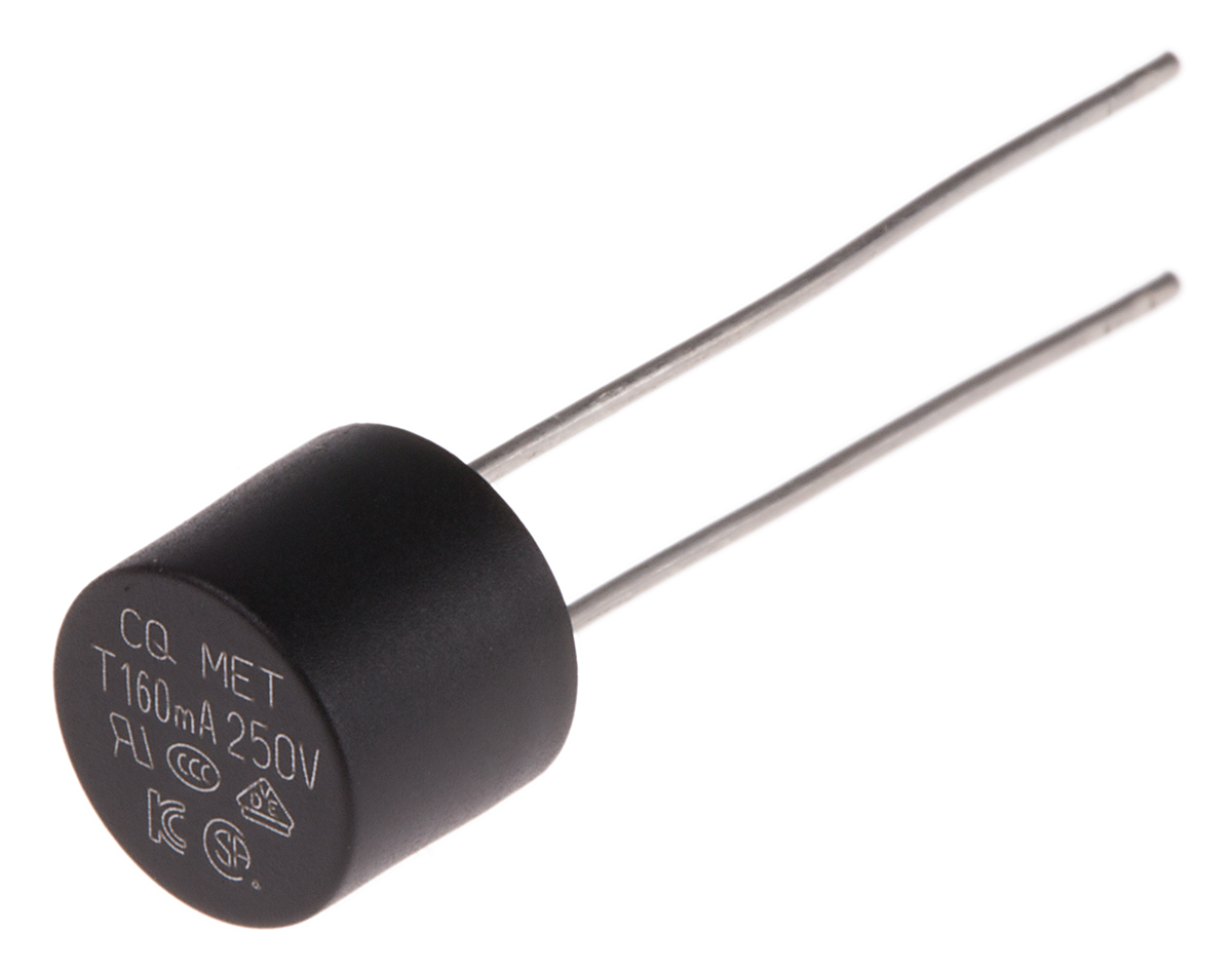RS PRO PC Board Non Resettable Fuse, Radial 160mA, 250V