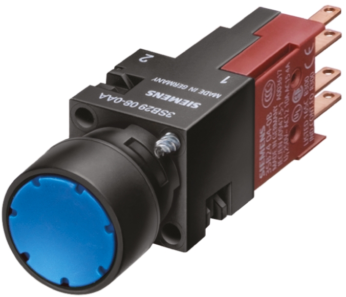 Siemens 3SB2 Series Push Button, Panel Mount, 16mm Cutout, SPST, IP65
