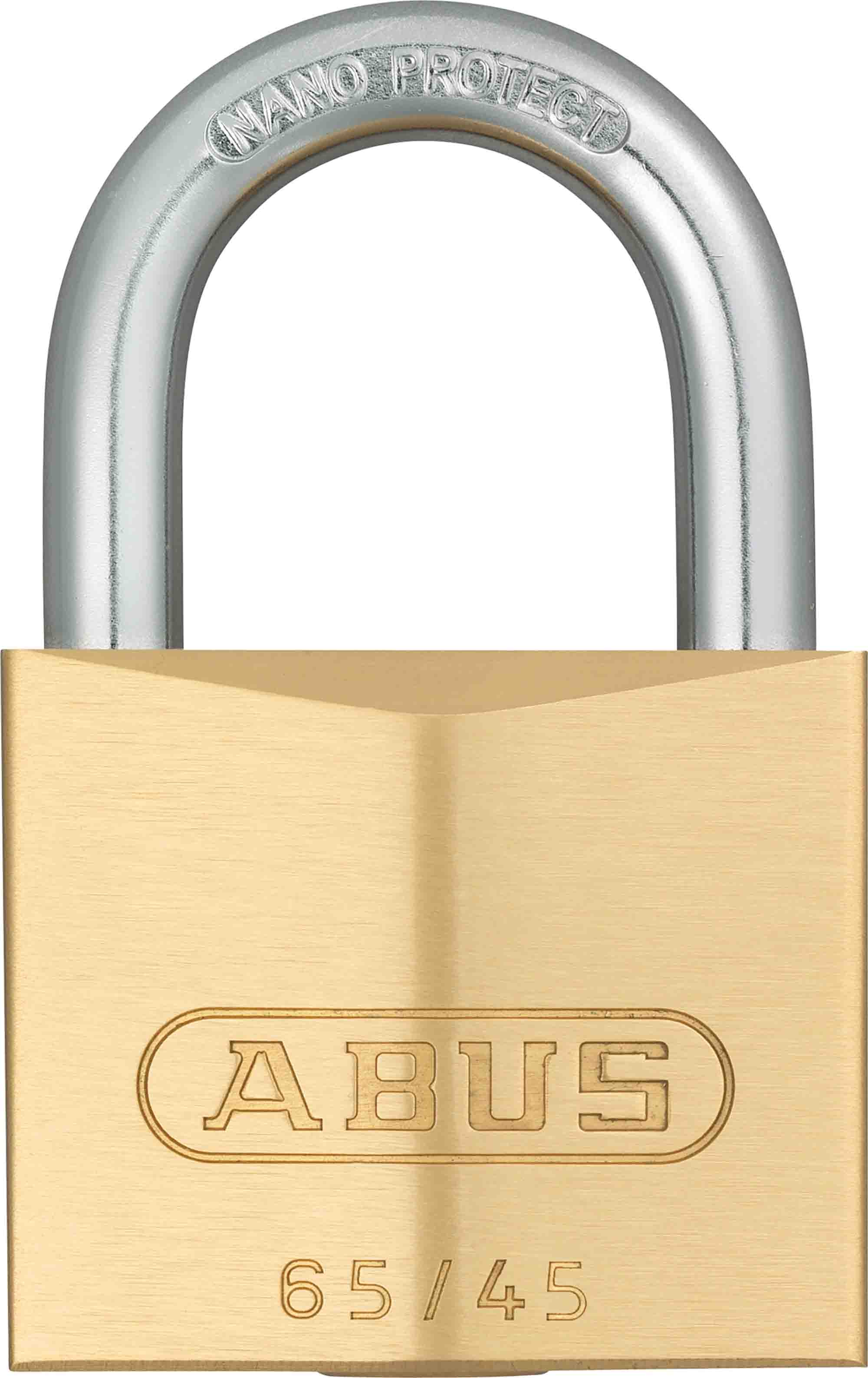 ABUS Key Weatherproof Brass Padlock, 7mm Shackle, 45mm Body