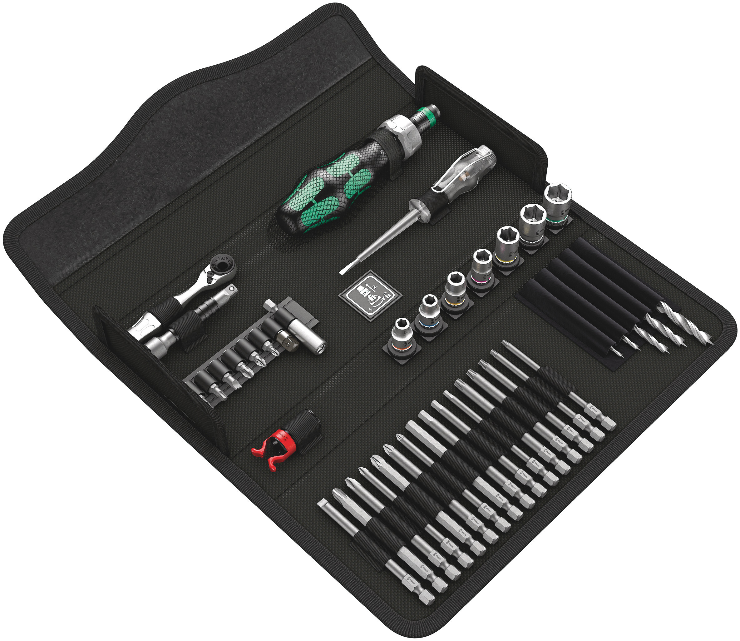 Wera 41 Piece Kraftform Kompakt H 1 Woodcraft Tool Kit with Pouch