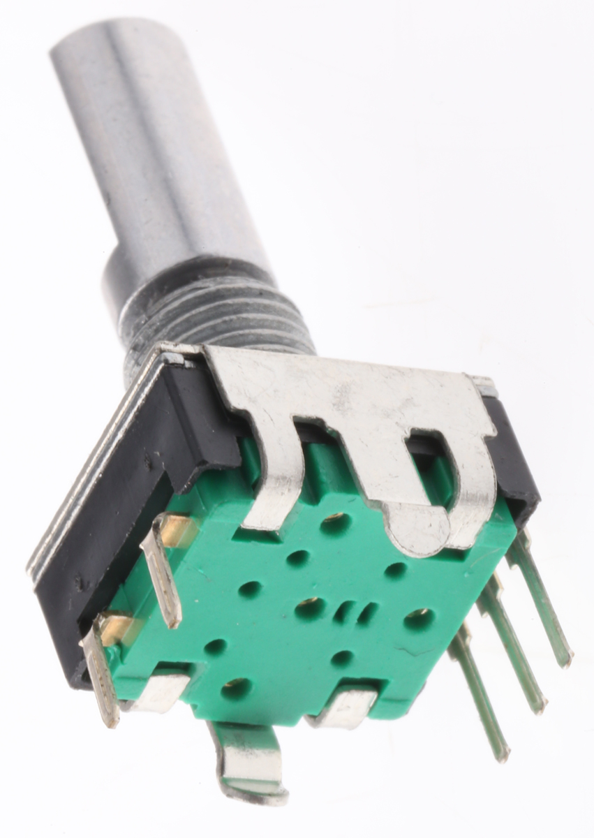 Bourns 24 Pulse Incremental Mechanical Rotary Encoder with a 6 mm Flat Shaft (Not Indexed), Through Hole