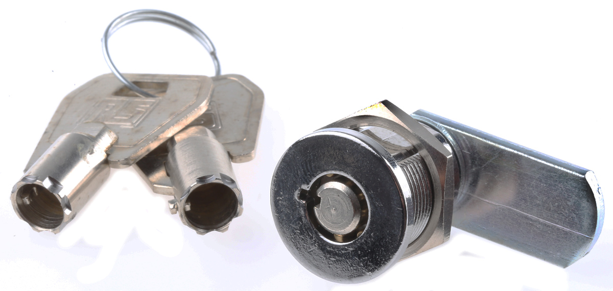 Euro-Locks a Lowe & Fletcher group Company Tumbler Lock, 21.2mm Panel-to-Tongue, 19.2 x 16mm Cutout, Key Unlock