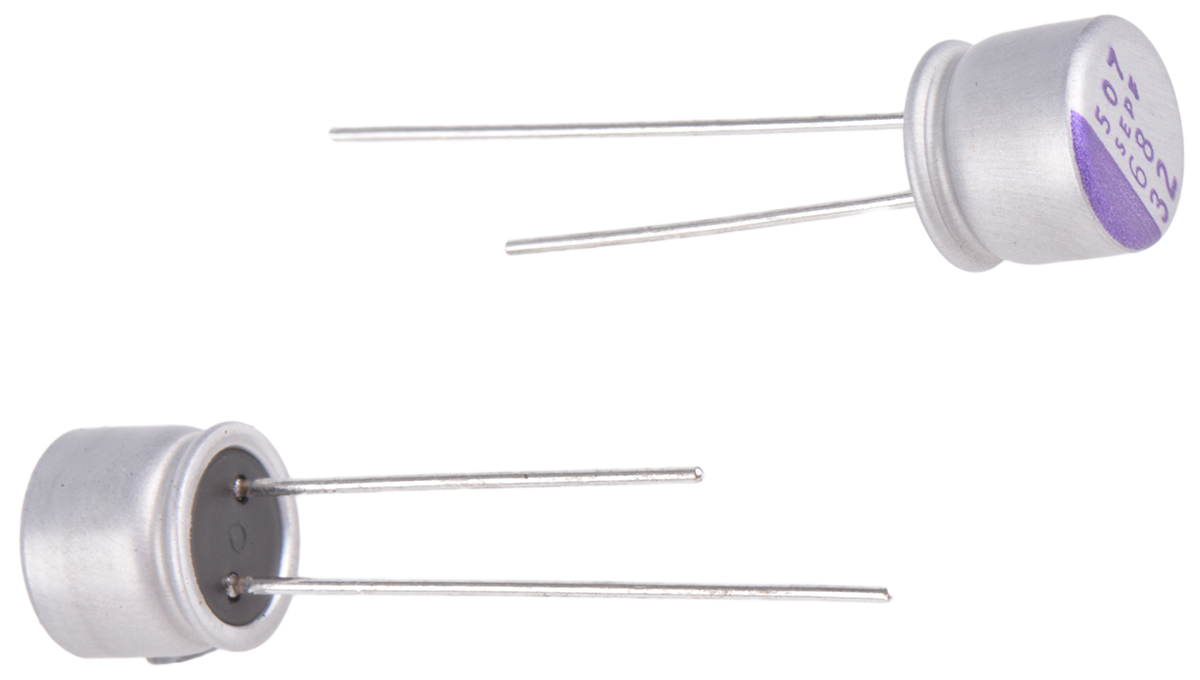 Panasonic 68μF Through Hole Polymer Capacitor, 32V dc