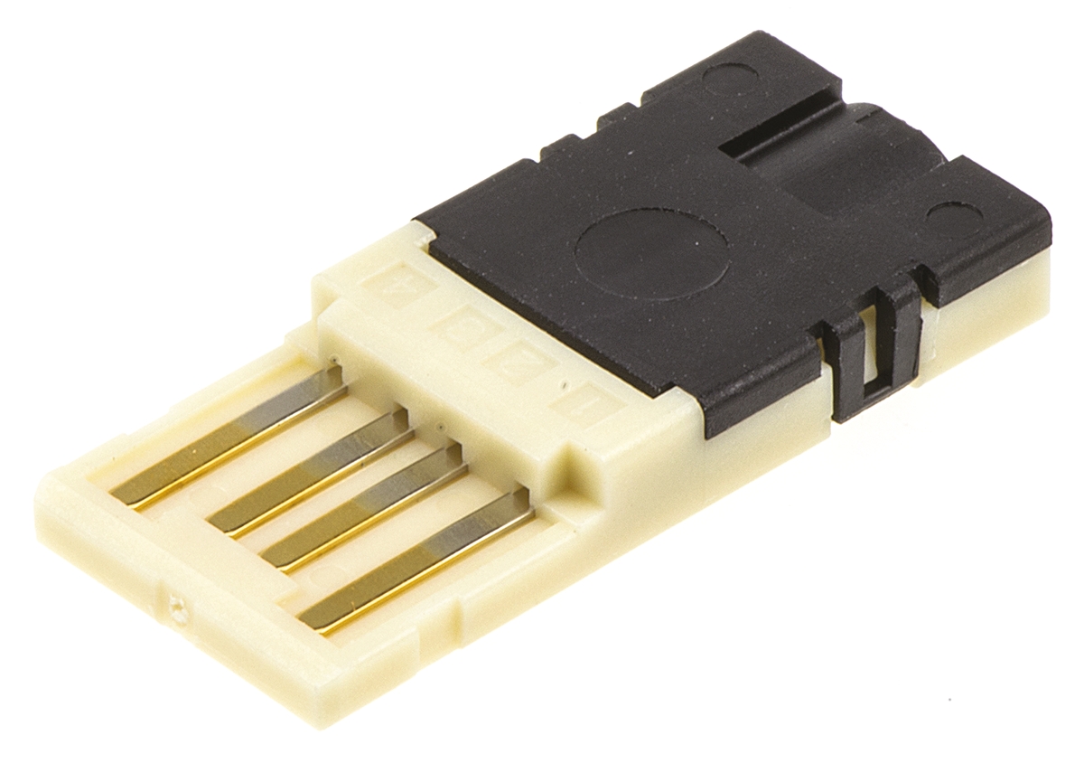 TE Connectivity, Cable Mount, Plug- Single Port Type A 2.0 USB Connector