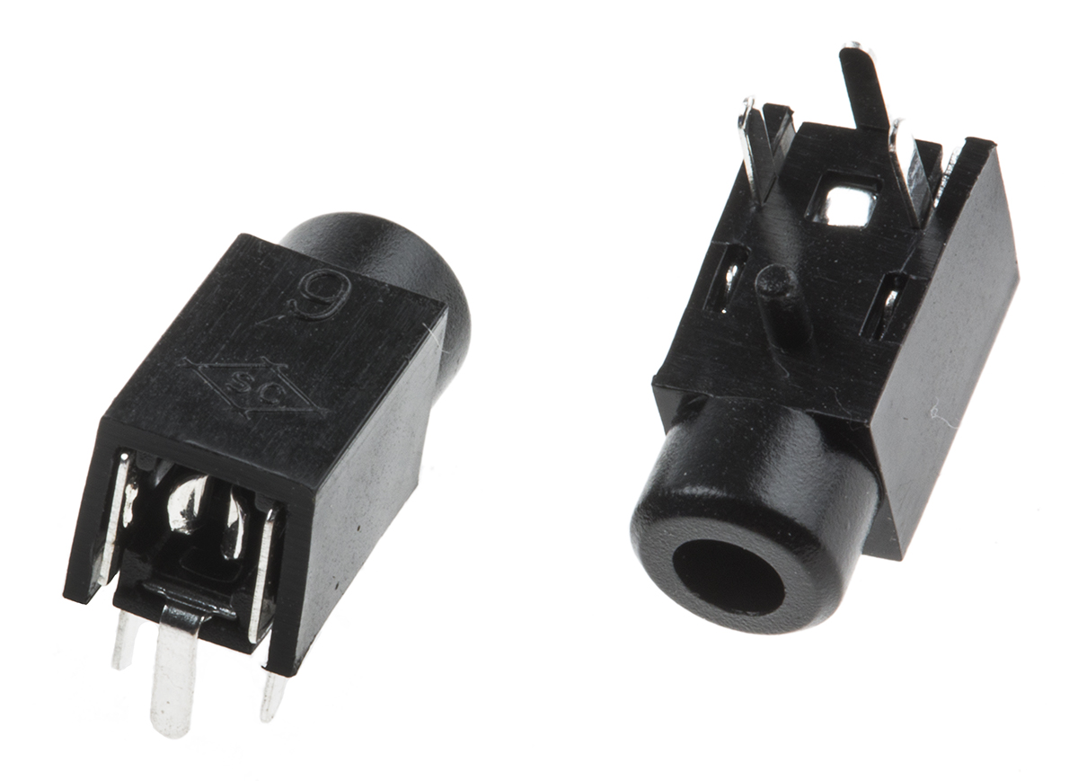 RS PRO Jack Connector 2.5 mm PCB Mount Mono Socket 500mA