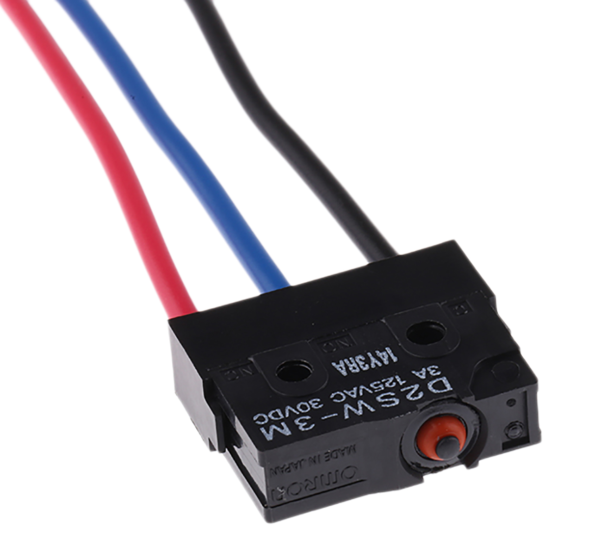 Omron Pin Plunger Micro Switch, Pre-wired Terminal, 3 A @ 30 V dc, SPDT, IP67