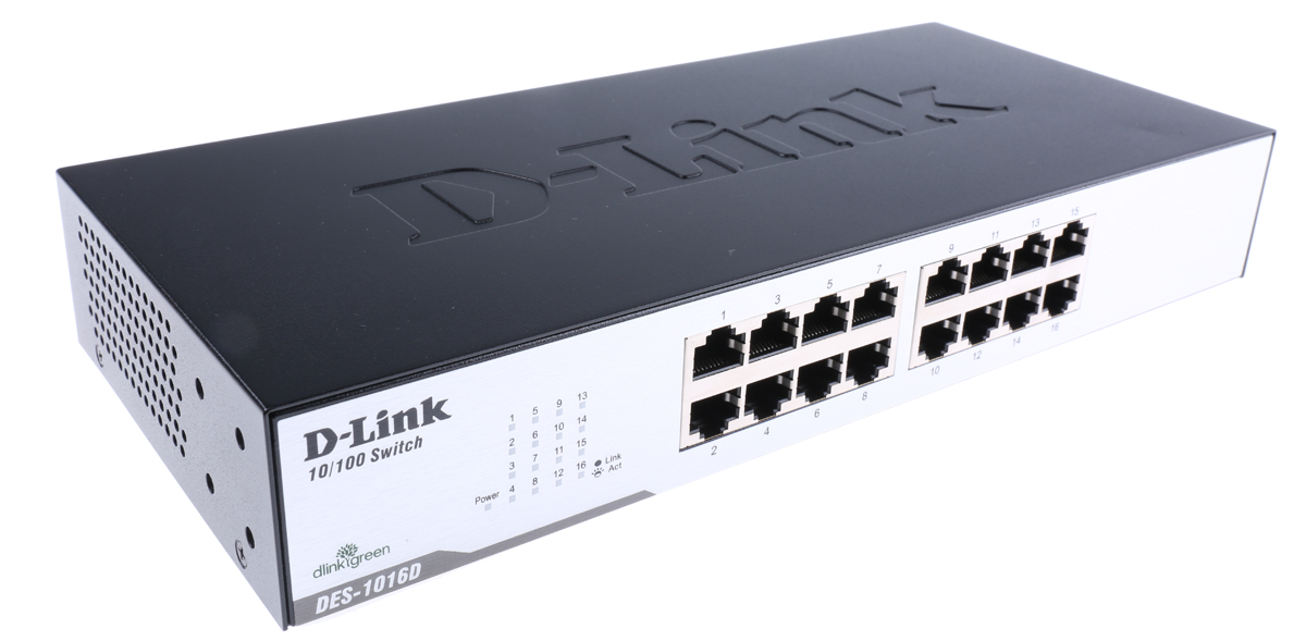D-Link 16-Port Fast Ethernet Unmanaged Desktop Switch, Unmanaged 16 Port Ethernet Switch, UK