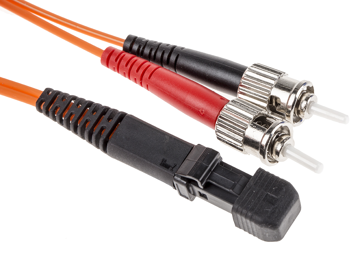 RS PRO MT-RJ to ST Duplex Multi Mode OM2 Fibre Optic Cable, 50/125μm, Orange, 2m