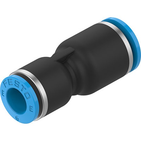 Festo NPQE-D Series Push-in Fitting, Push In 8 mm to Push In 6 mm, Tube-to-Tube Connection Style, NPQE-D-Q8-Q6-F1A-P10
