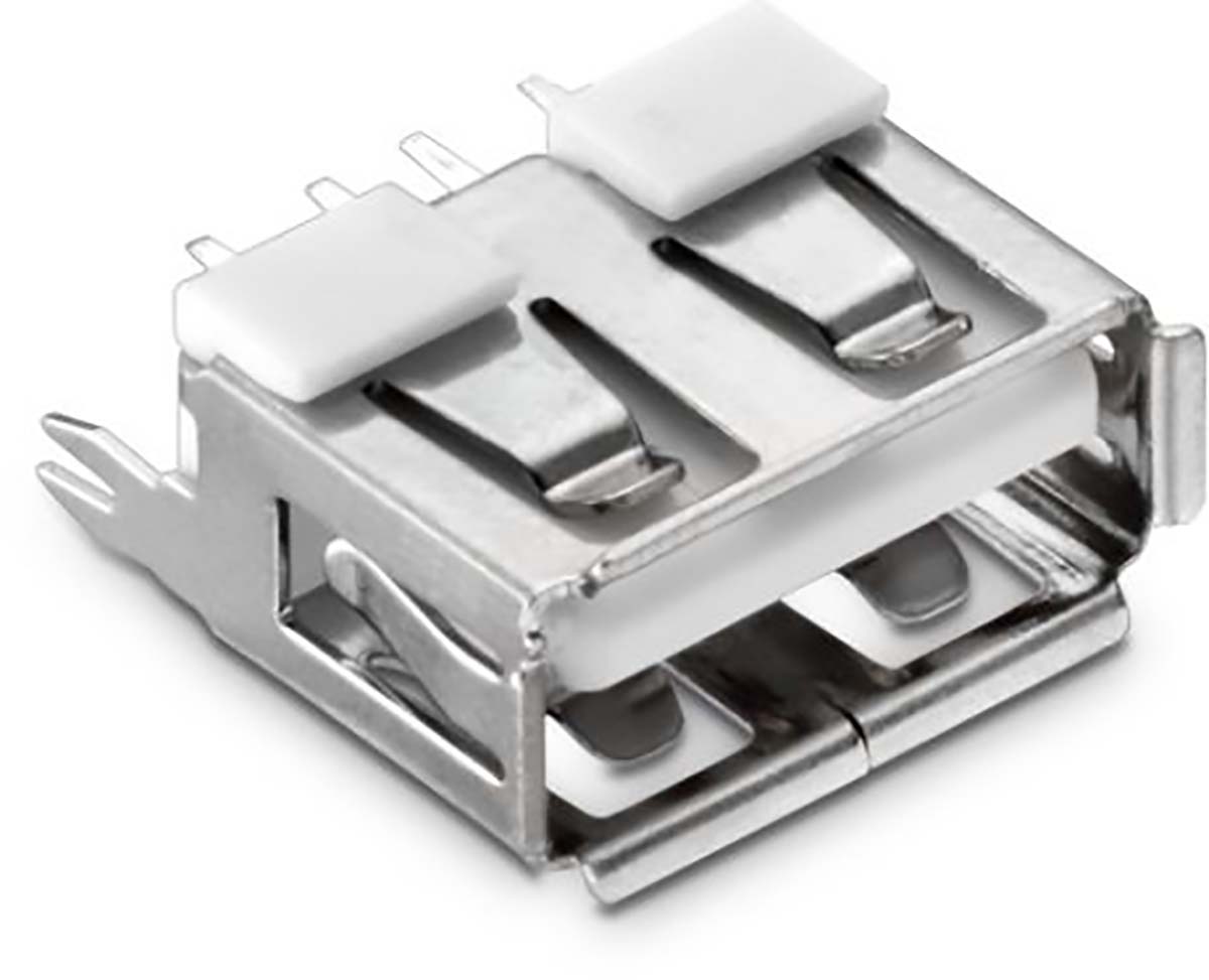 Wurth Elektronik Vertical, Through Hole, Socket- Single Port Type A USB Connector