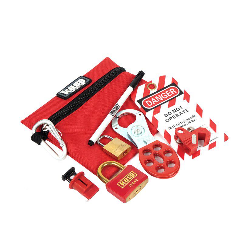 Kasp Red, Silver Brass, Steel Fuse lock-off device, MCB