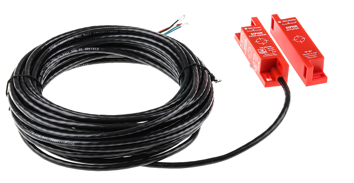 Allen Bradley Guardmaster 440N Series Magnetic Non-Contact Safety Switch, 250 V ac, 300V dc, ABS Housing, NO/NC, 10m