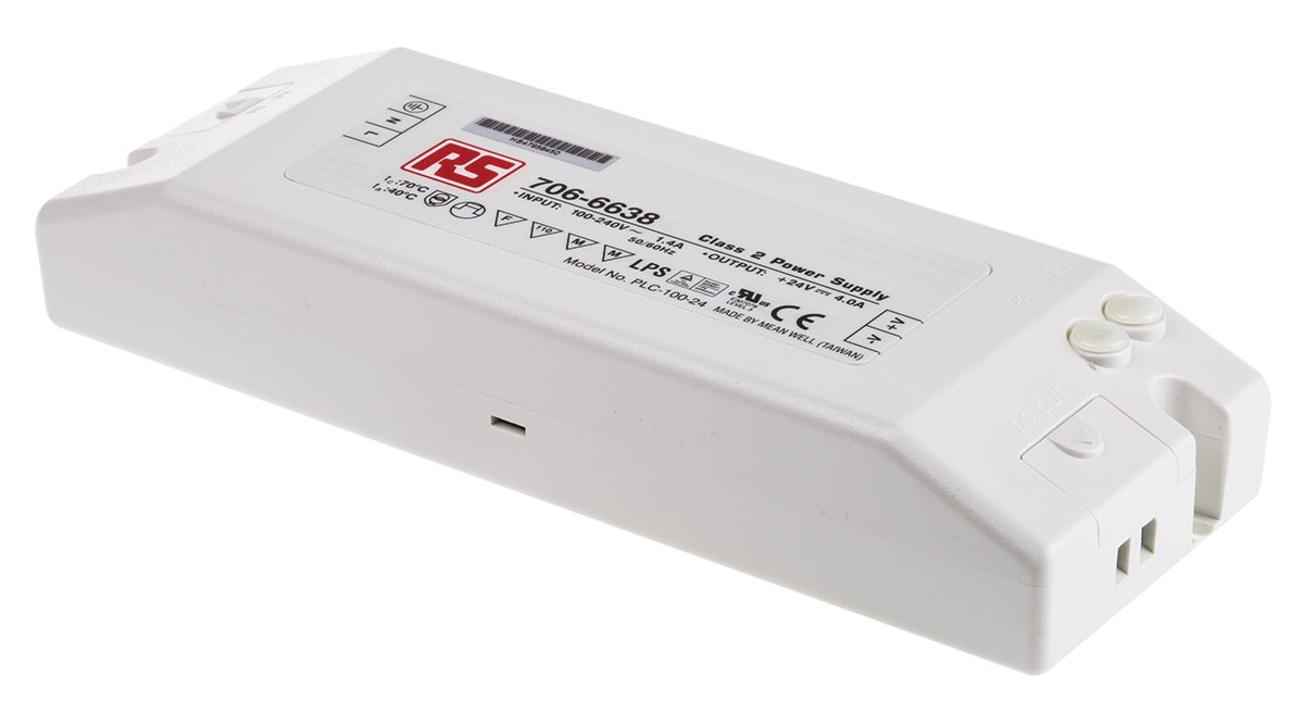 MEAN WELL LED Driver, 24V Output, 96W Output, 4A Output, Constant Voltage