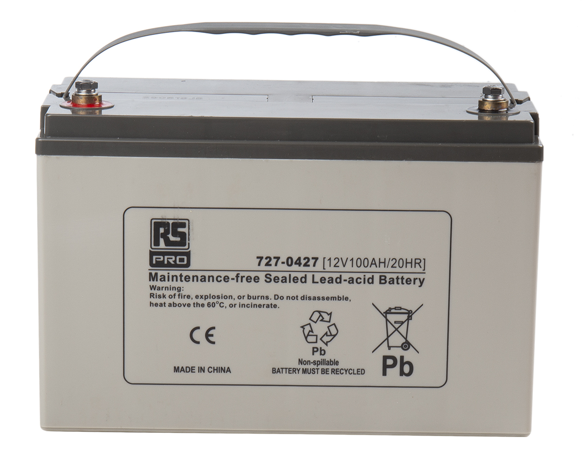 RS PRO 12V T11 Sealed Lead Acid Battery, 100Ah
