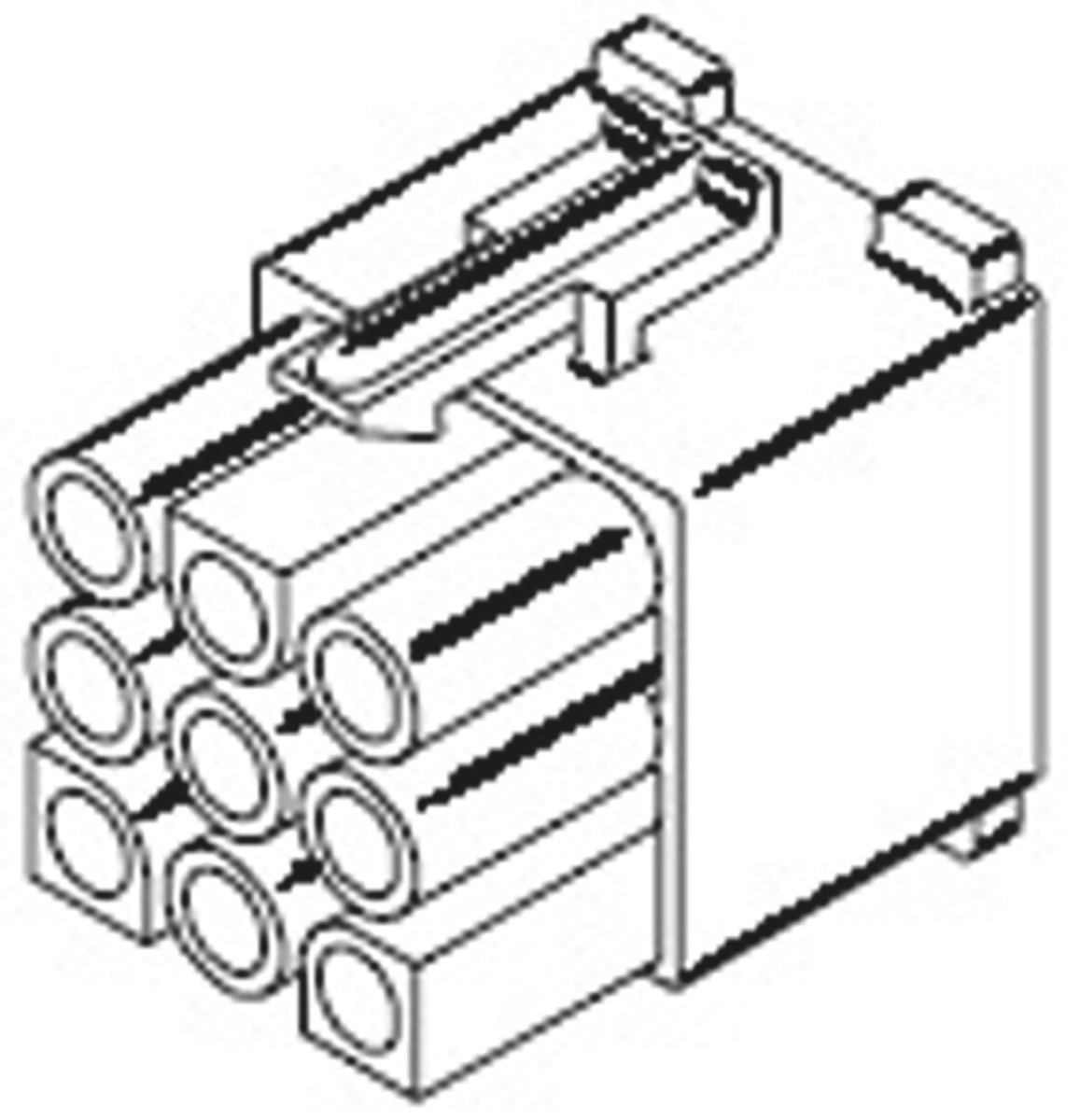 Molex, STANDARD .093" Female Connector Housing, 6.7mm Pitch, 9 Way, 3 Row