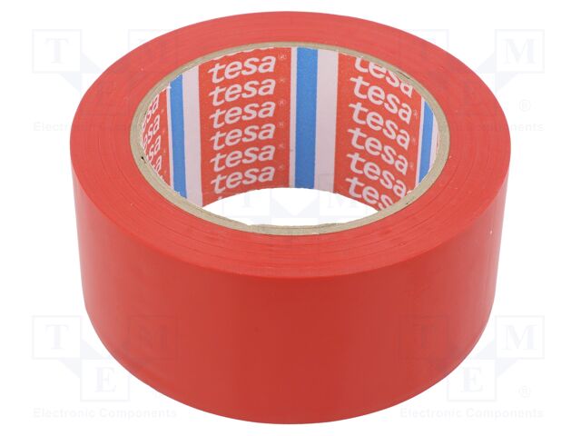 Tesa 60760-00096-16 Red PVC 33m Floor Marking Tape, 0.15mm Thickness