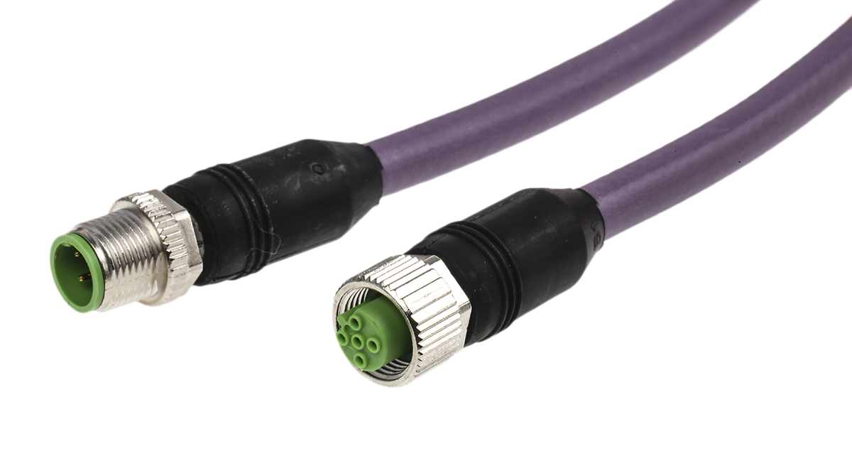 Murrelektronik Limited Male 4 way M12 to Female 2 way M12 Sensor Actuator Cable, 10 m