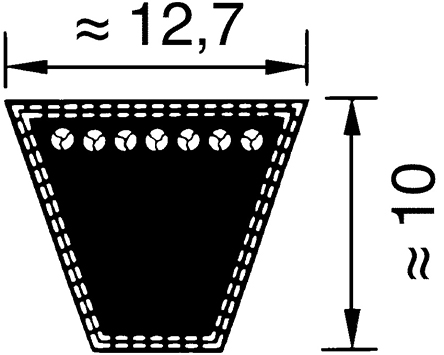 OPTIBELT Drive Belt, belt section SPA, 1757mm Length