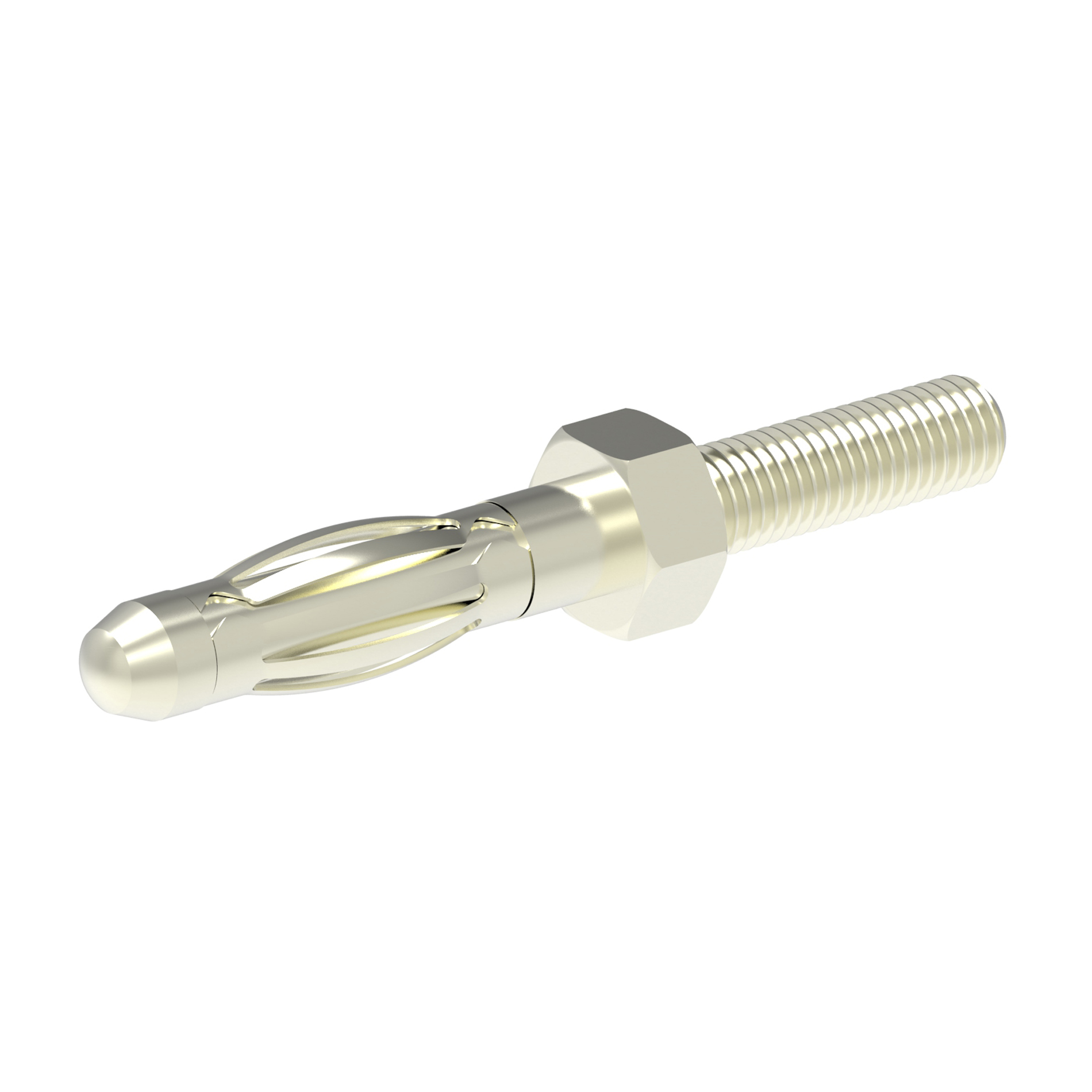 Electro PJP Silver Male Banana Plug, 4 mm Connector, Screw Termination, 32A, 30/60V ac/dc, Nickel Plating