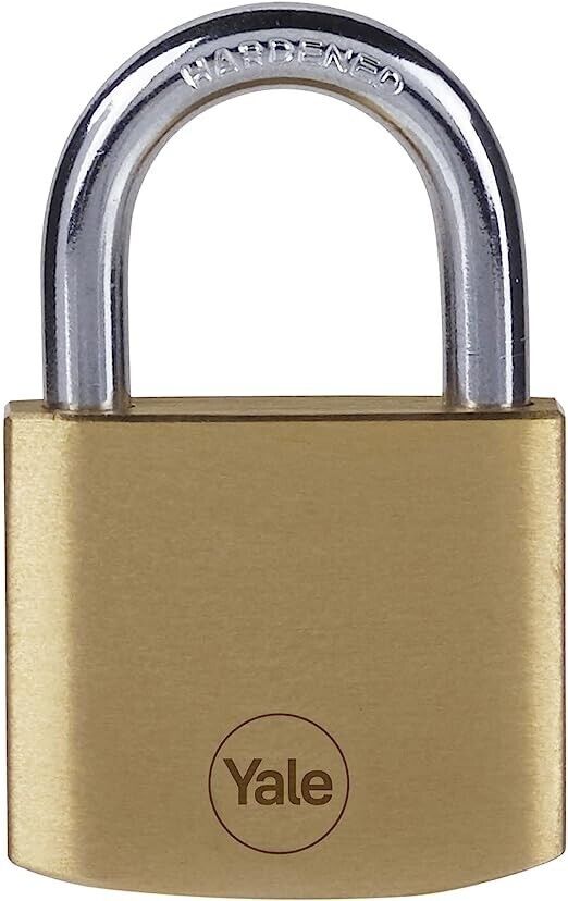 Yale Padlock Brass Padlock, 6.3mm Shackle, 40mm Body