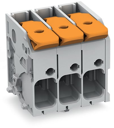 WAGO 2606 Series PCB Connector, 2-Contact, 7.5mm Pitch, Through Hole Mount, 1-Row, Push-In Cage Clamp Termination