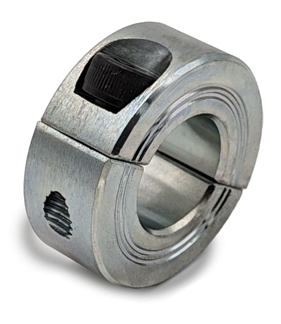 RS PRO Shaft Collar, Two Piece, Clamp Screw, Bore 8mm, OD 18mm, W 9mm, Steel