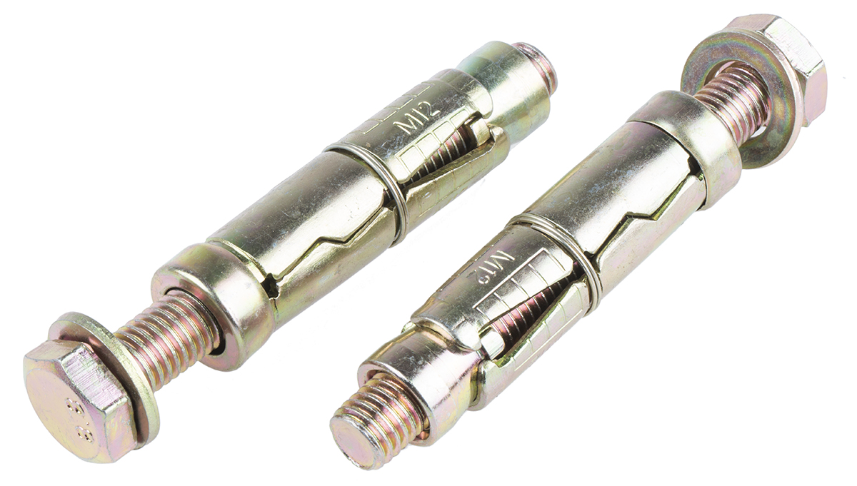 RS PRO Carbon Steel Shield Anchor Loose Bolt M12 x 75mm, 20mm Fixing Hole