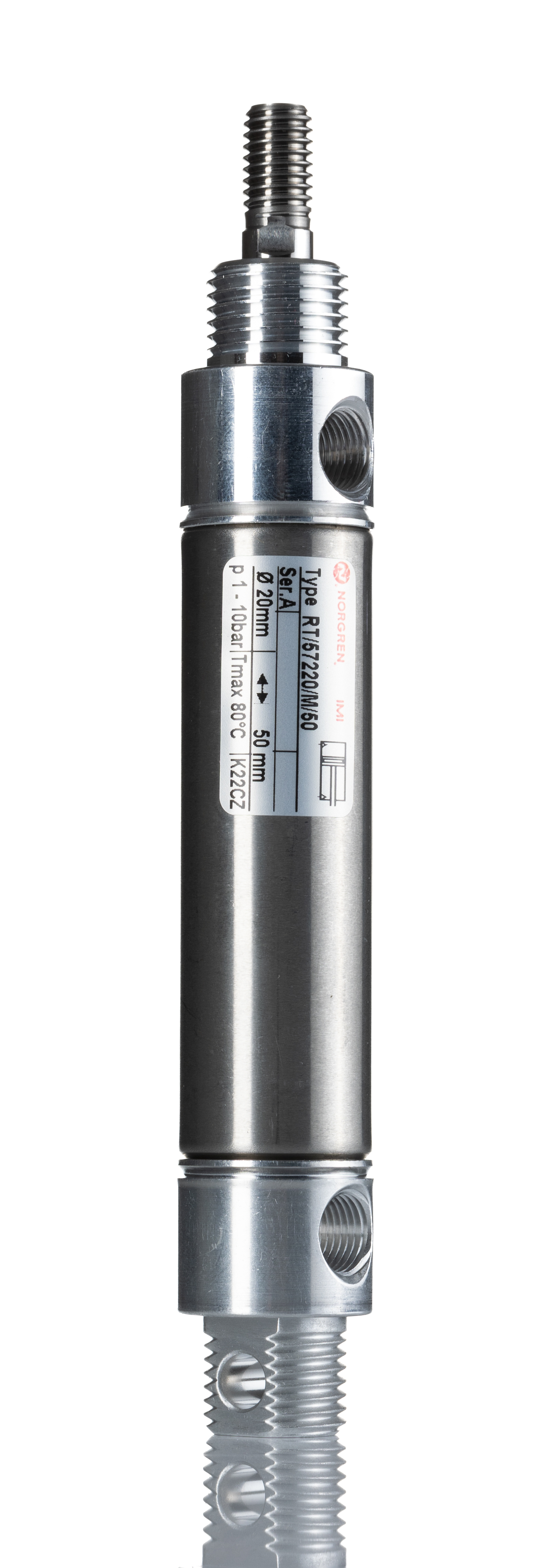 Norgren Pneumatic Piston Rod Cylinder - 20 mm Bore, 50 mm RT57200M Series, Double Acting Acting
