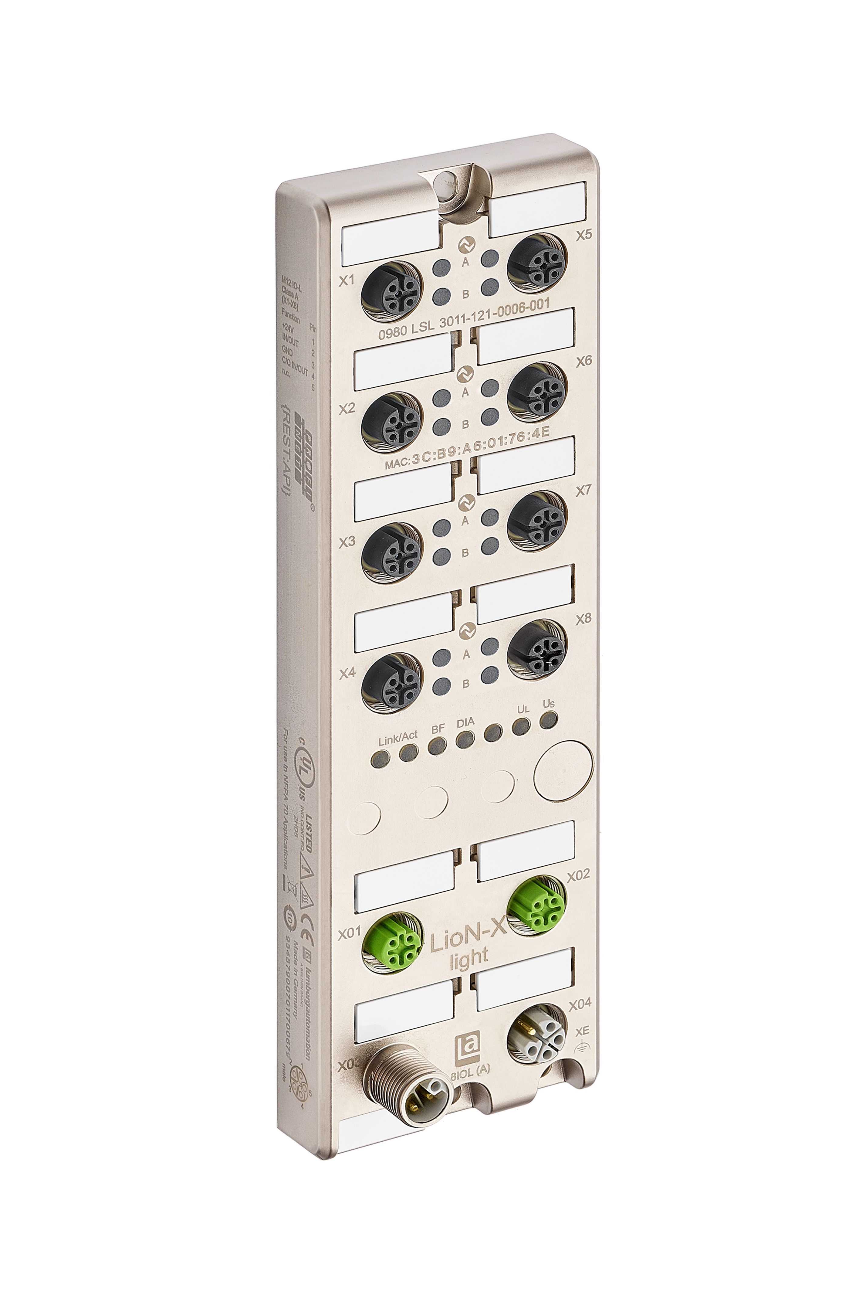 Lumberg Automation I/O module, M12, 12 port