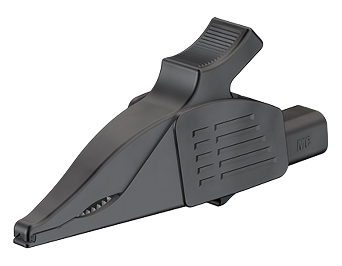 Staubli Crocodile Clip 4 mm Connection, 19A, Black