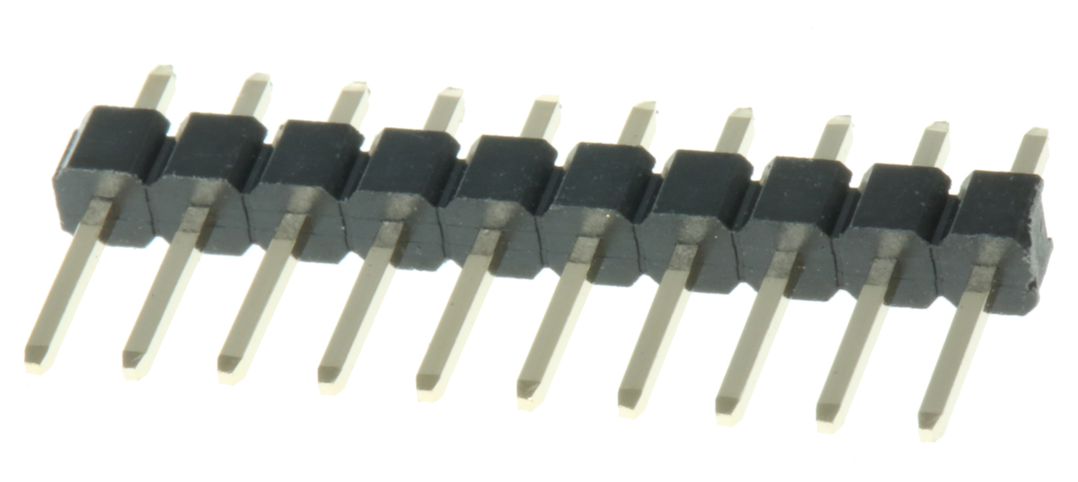 HARWIN M20 Series Straight Through Hole Pin Header, 10 Contact(s), 2.54 mm Pitch, 1 Row, Unshrouded