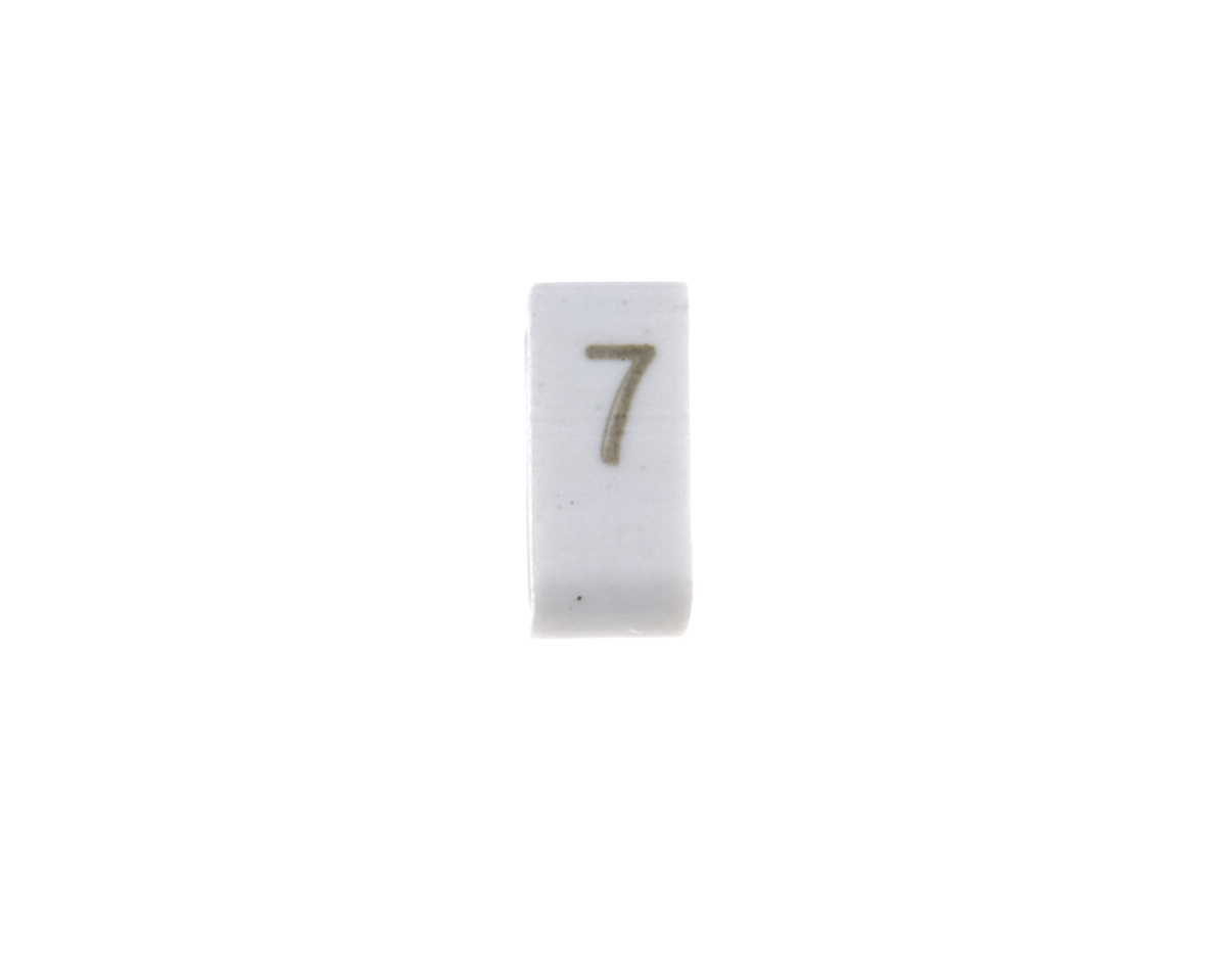 HellermannTyton HODS85 Slide On Cable Markers, Black on White, Pre-printed "7", 1.8 → 6.3mm Cable, 531-07858