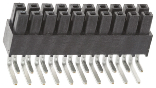 Samtec IPS1 Series Right Angle Surface Mount PCB Socket, 20-Contact, 2-Row, 2.54mm Pitch, Through Hole Termination