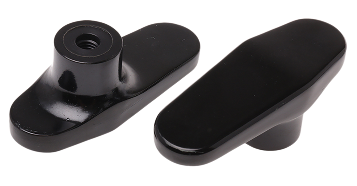 RS PRO Black 1-Arm Clamping Knob, M8, Threaded Hole