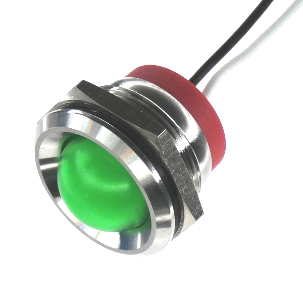 CML Innovative Technologies PL22SL Series Green Panel LED, 240V, 22mm Mounting Hole Size, Lead Wires Termination, IP67