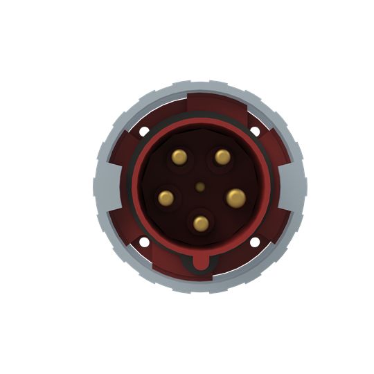 Amphenol Industrial, 2CMA1 IP67, IP69 Red Panel Mount 3P+N+E Industrial Power Plug, Rated At 63A, 415 V