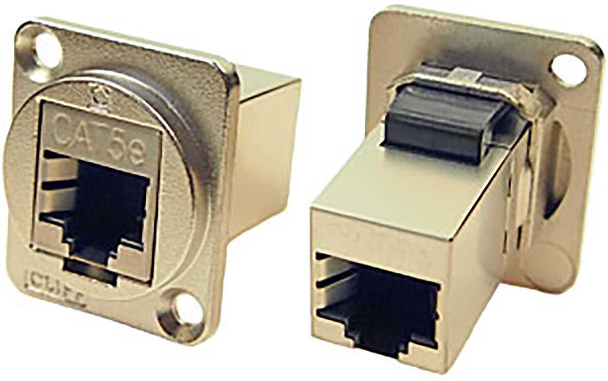 RS PRO Single-Port RJ45 Feedthrough Connector, Cat5e, Shielded