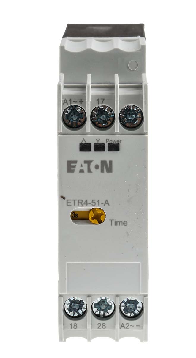 Eaton DIN Rail Mount Timer Relay, 24 → 240V ac/dc, 2-Contact, 3 → 60s, 1-Function, SPST