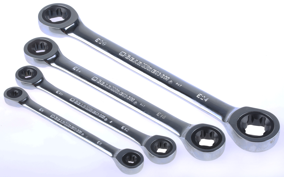 GearWrench 4-Piece Spanner Set, E6 x E8 → E20 x E24, Steel
