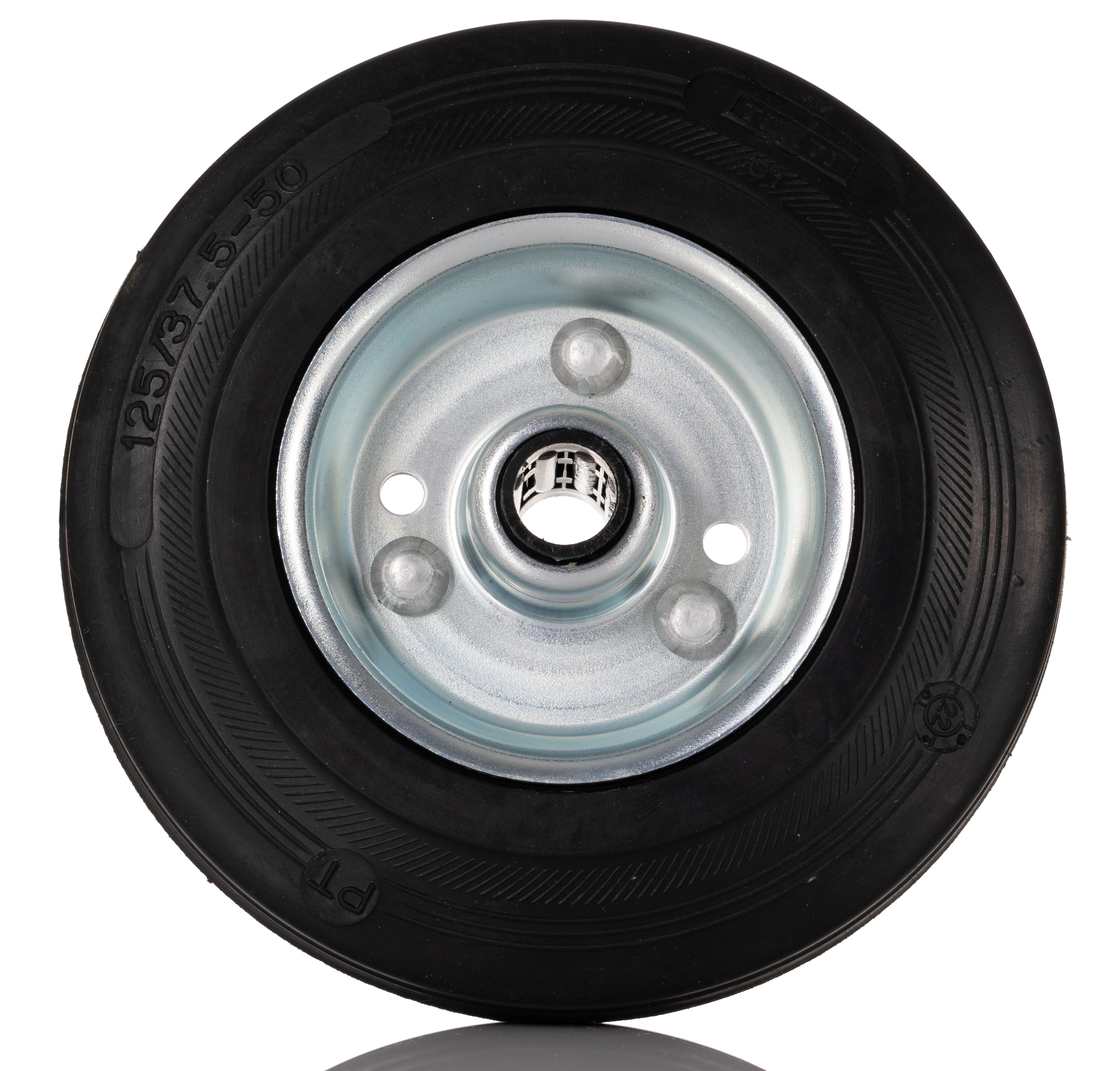 Tente Black Rubber Roller Bearing Trolley Wheel, 100kg