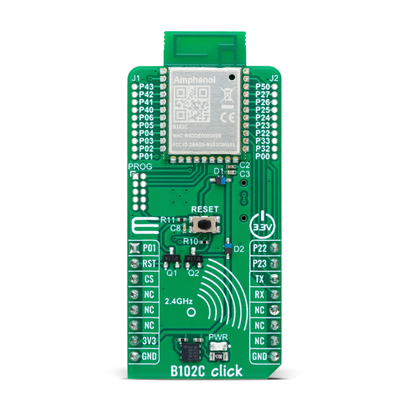 MikroElektronika Bluetooth 5.0 Module From Amphenol B102C Bluetooth Bluetooth Module, Development Module for And More,
