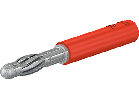 Staubli Red, Plug Test Connector Adapter With Brass contacts and Nickel Plated - Socket Size: 4mm