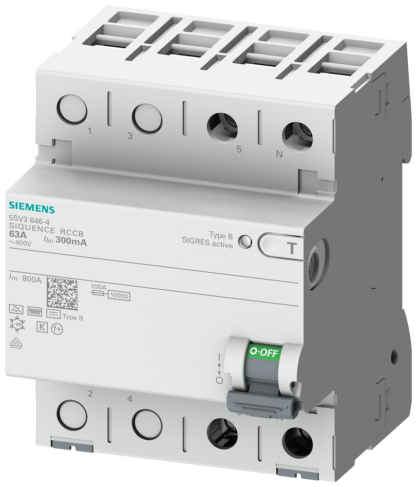 Siemens 5SV3321 RCCB, 16A, 2 Pole, 30mA, Type B, 230V ac