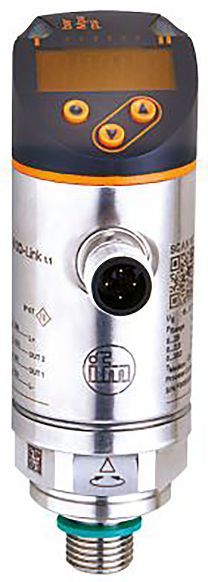 ifm electronic Pressure Sensor, -12.5mbar Min, 0.25bar Max, Analogue + PNP-NO/NC Programmable Output, Relative Reading