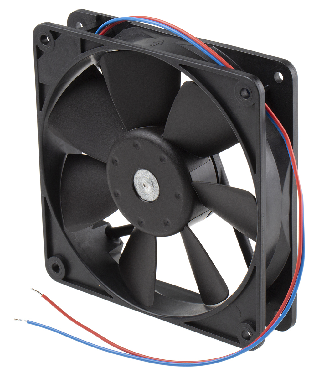 ebm-papst 4400 F Series Axial Fan, 12 V dc, DC Operation, 140m³/h, 3.2W, 267mA Max, 119 x 119 x 25mm